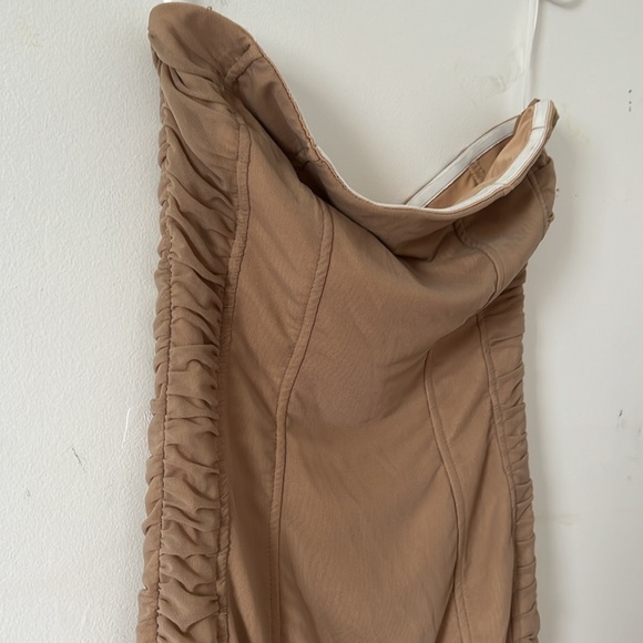 Princess Polly Clique Mini Dress in Beige - Picture 3 of 4